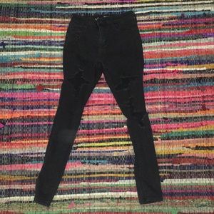 blacked ripped jeans